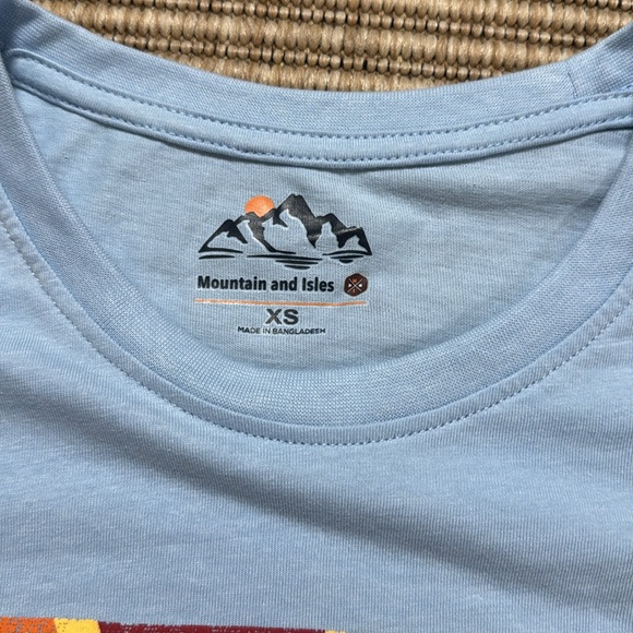 Mountain and Isles Sunset Graphic T-Shirt - Blue - Picture 5 of 13